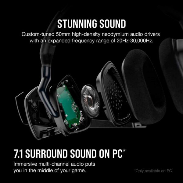 Auriculares Corsair Void RGB Elite prémium para juegos con sonido envolvente 7.1 – Certificados Discord – Funcionan con PC, PS5 y PS4 – Color Carbón - Imagen 3