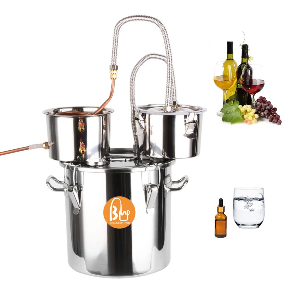 YUEWO Destilador de alcohol de acero inoxidable 304 de 5.8 galones/22 litros YUEWO Destilador de alcohol de acero inoxidable 304 de 5.8 galones/22 litros